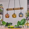 Ripoll Pendelleuchte Glas 15 cm Naturfarben, Schwarz, 3-flammig