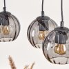 Koyoto Pendelleuchte Glas 15 cm Naturfarben, Schwarz, 3-flammig