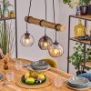 Koyoto Pendelleuchte Glas 15 cm Naturfarben, Schwarz, 3-flammig