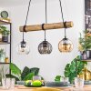 Koyoto Pendelleuchte Glas 15 cm Naturfarben, Schwarz, 3-flammig