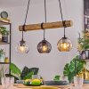 Koyoto Pendelleuchte Glas 15 cm Naturfarben, Schwarz, 3-flammig