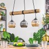 Ripoll Pendelleuchte Glas 15 cm Naturfarben, Schwarz, 3-flammig