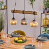 Ripoll Pendelleuchte Glas 15 cm Naturfarben, Schwarz, 3-flammig