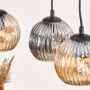 Ripoll Pendelleuchte Glas 15 cm Naturfarben, Schwarz, 3-flammig