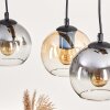 Koyoto Pendelleuchte Glas 15 cm Naturfarben, Schwarz, 3-flammig
