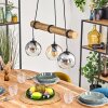 Koyoto Pendelleuchte Glas 15 cm Naturfarben, Schwarz, 3-flammig