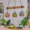 Koyoto Pendelleuchte Glas 15 cm Naturfarben, Schwarz, 3-flammig