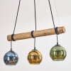 Koyoto Pendelleuchte Glas 15 cm Naturfarben, Schwarz, 3-flammig
