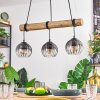Koyoto Pendelleuchte Glas 15 cm Naturfarben, Schwarz, 3-flammig