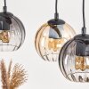 Koyoto Pendelleuchte Glas 15 cm Naturfarben, Schwarz, 3-flammig