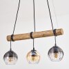 Koyoto Pendelleuchte Glas 15 cm Naturfarben, Schwarz, 3-flammig