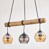 Koyoto Pendelleuchte Glas 15 cm Naturfarben, Schwarz, 3-flammig