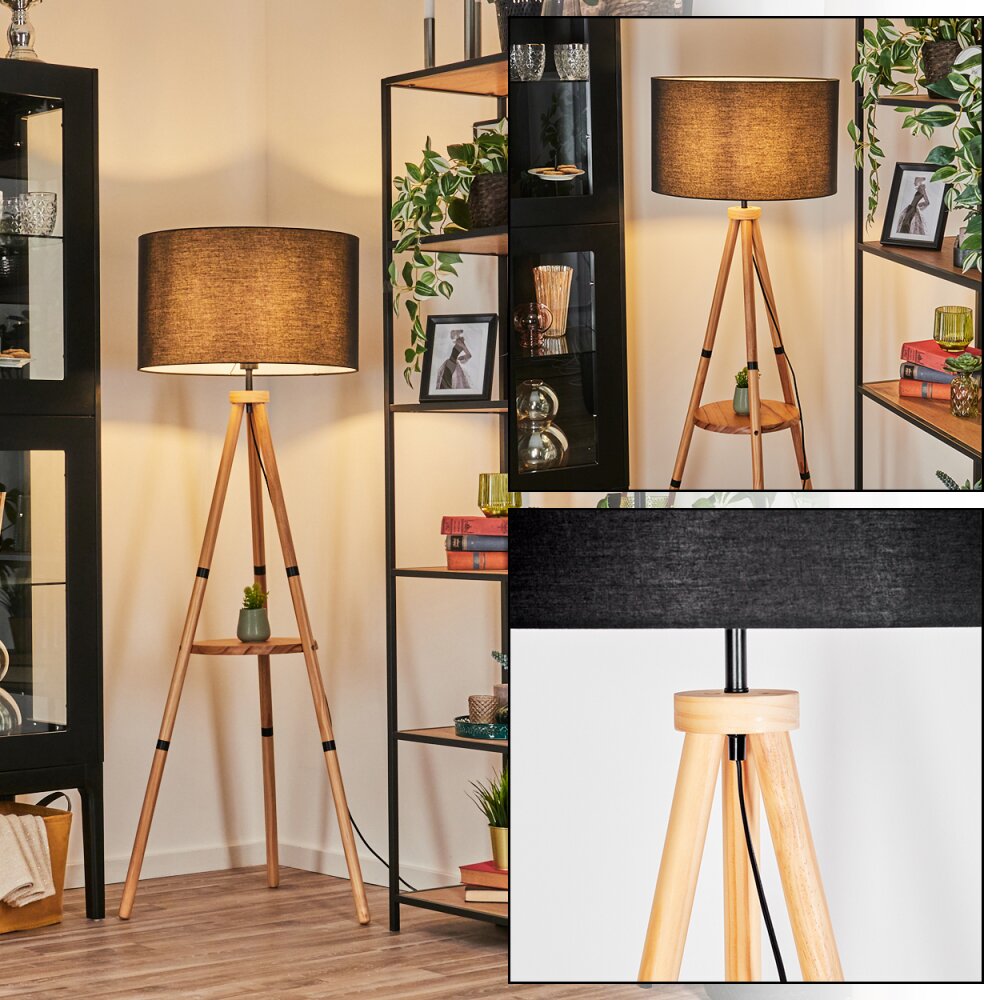 Flemming Stehleuchte 50 cm Naturfarben, Schwarz, 1-flammig main product photo