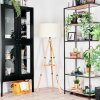 Flemming Stehleuchte 50 cm Naturfarben, Schwarz, 1-flammig