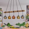 Ripoll Pendelleuchte Glas 15 cm Naturfarben, Schwarz, 5-flammig