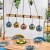 Ripoll Pendelleuchte Glas 15 cm Naturfarben, Schwarz, 5-flammig