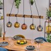 Ripoll Pendelleuchte Glas 15 cm Naturfarben, Schwarz, 5-flammig