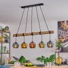 Ripoll Pendelleuchte Glas 15 cm Naturfarben, Schwarz, 5-flammig