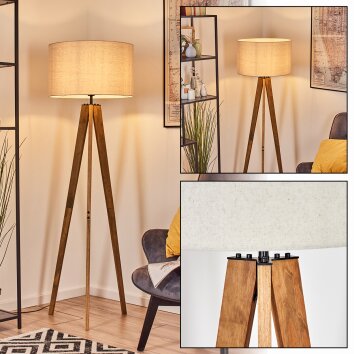Flemming Stehleuchte 50 cm Naturfarben, Schwarz, 1-flammig Flemming Stehleuchte 50 cm Naturfarben, Schwarz, 1-flammig