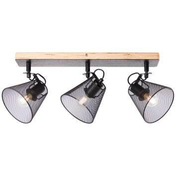 Brilliant Whole Strahler Holz dunkel, Schwarz, 3-flammig