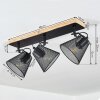 Panaguá Deckenleuchte Holz hell, Schwarz, 3-flammig