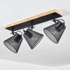 Panaguá Deckenleuchte Holz hell, Schwarz, 3-flammig