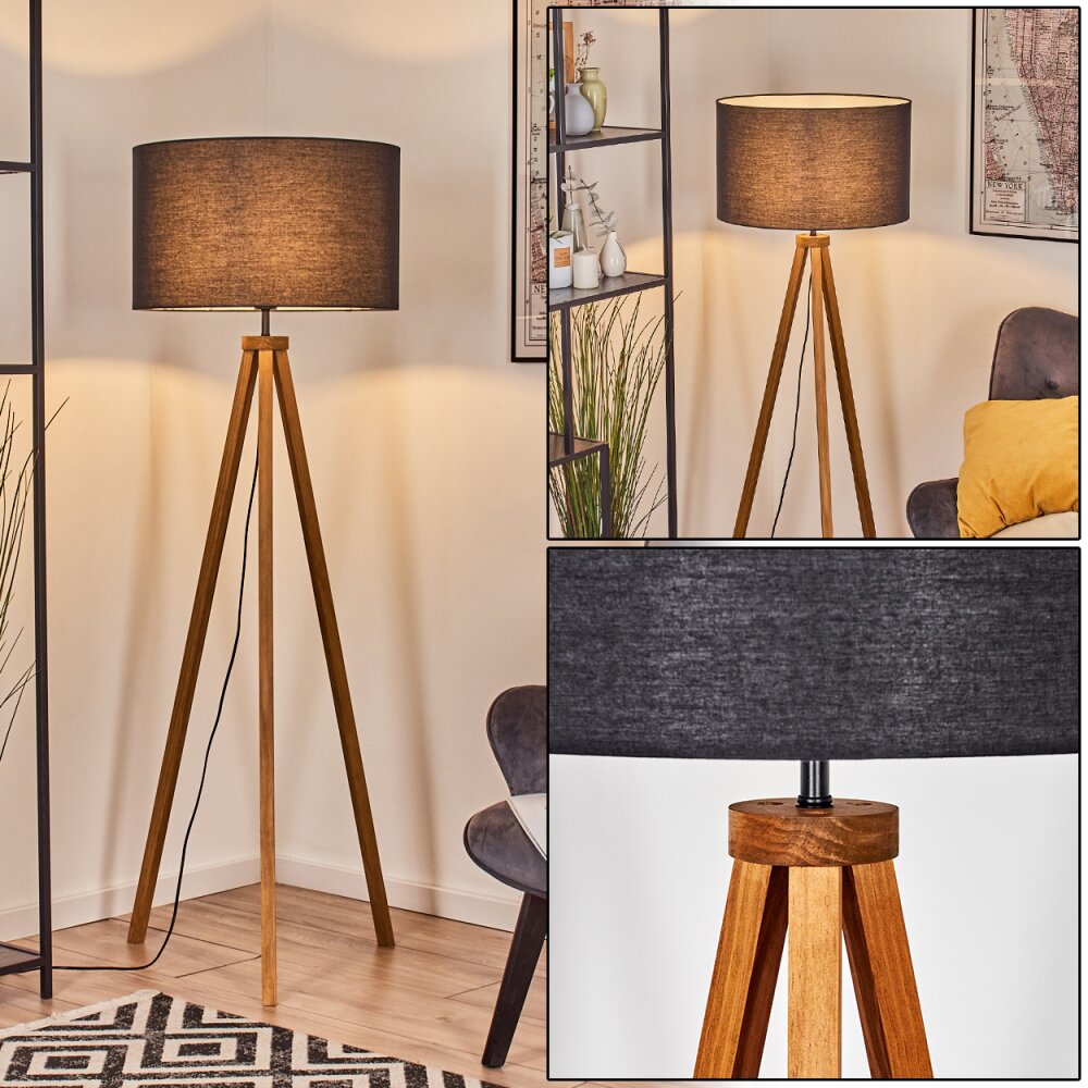 Flemming Stehleuchte 50 cm Naturfarben, Schwarz, 1-flammig main product photo