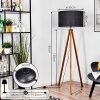 Flemming Stehleuchte 50 cm Naturfarben, Schwarz, 1-flammig