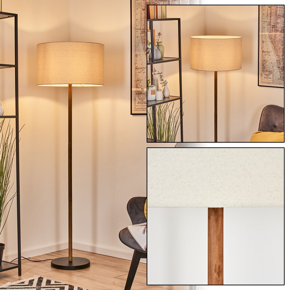 Flemming Stehleuchte 50 cm Naturfarben, Schwarz, 1-flammig main product photo