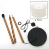 Flemming Stehleuchte 50 cm Naturfarben, Schwarz, 1-flammig
