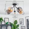 Koyoto Deckenleuchte Glas 15 cm Bernsteinfarben, Klar, Rauchfarben, 5-flammig