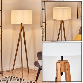 Flemming Stehleuchte 50 cm Naturfarben, Schwarz, 1-flammig