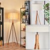 Flemming Stehleuchte 50 cm Naturfarben, Nickel-Matt, 1-flammig