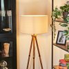 Flemming Stehleuchte 50 cm Holz dunkel, Schwarz, 1-flammig