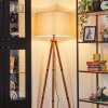 Flemming Stehleuchte 50 cm Holz dunkel, Schwarz, 1-flammig