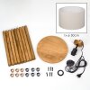 Flemming Stehleuchte 50 cm Braun, Naturfarben, Schwarz, 1-flammig