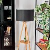 Flemming Stehleuchte 50 cm Naturfarben, Schwarz, 1-flammig