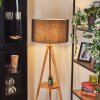 Flemming Stehleuchte 50 cm Naturfarben, Schwarz, 1-flammig