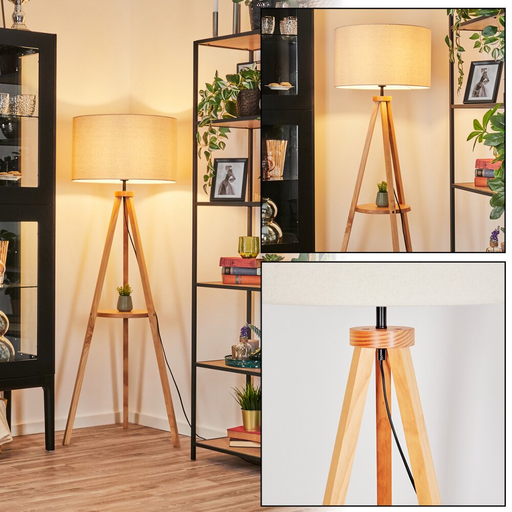 Flemming Stehleuchte 50 cm Naturfarben, Schwarz, 1-flammig main product photo