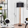 Flemming Stehleuchte 50 cm Naturfarben, Schwarz, 1-flammig