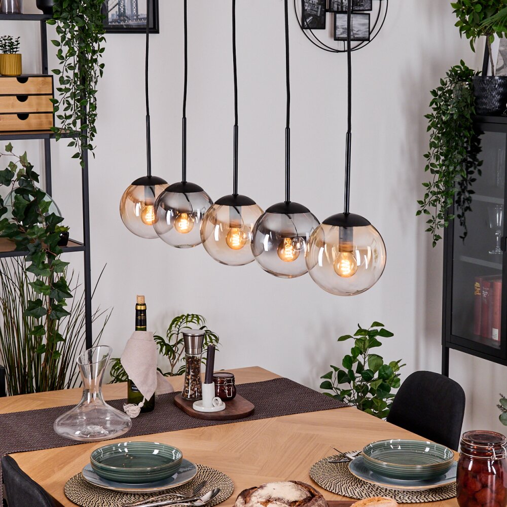 Gastor Hängeleuchte Glas 15 cm Bernsteinfarben, Klar, Rauchfarben, 5-flammig main product photo