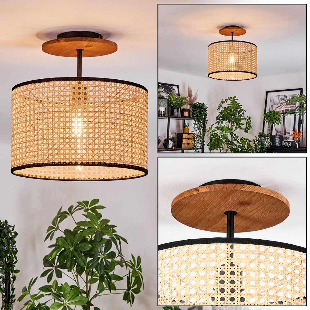 Ramila Deckenleuchte 35 cm Naturfarben, Schwarz, 1-flammig main product photo