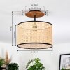 Ramila Deckenleuchte 35 cm Naturfarben, Schwarz, 1-flammig