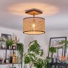 Ramila Deckenleuchte 35 cm Naturfarben, Schwarz, 1-flammig