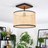 Ramila Deckenleuchte 35 cm Naturfarben, Schwarz, 1-flammig