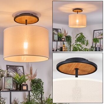 Bassagoda Deckenleuchte 35 cm Naturfarben, Schwarz, 1-flammig