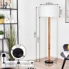 Flemming Stehleuchte 50 cm Naturfarben, Schwarz, 1-flammig