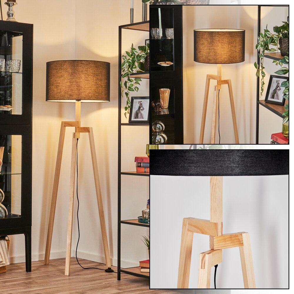 Flemming Stehleuchte 50 cm Naturfarben, Schwarz, 1-flammig main product photo