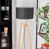 Flemming Stehleuchte 50 cm Naturfarben, Schwarz, 1-flammig