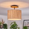 Bongal Deckenleuchte 35 cm Naturfarben, Schwarz, 1-flammig